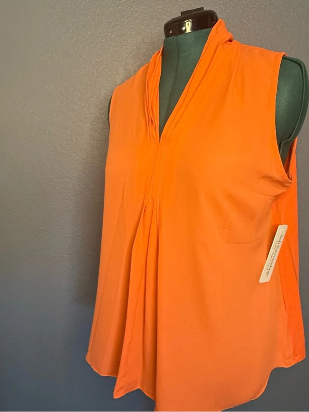Soft Surroundings NWT Orange Sleeveless Blouse Draped Neck Top Size Large Flowy - Picture 2 of 8